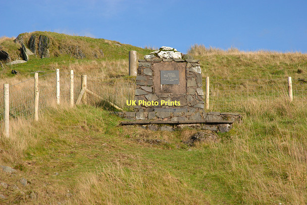 Photo 6"x4" Memorial to the Battle of Hyddgen Nant-y-moch Reservoir c2011