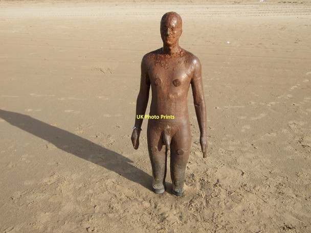 Photo 6"x4" Another Place statue on Crosby sands Crosby\/SJ3198 c2011