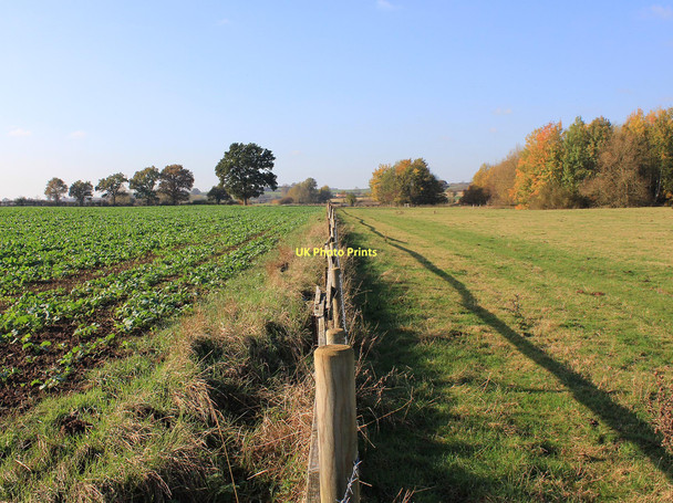 Photo 6"x4" Fence alongside footpath to Cubbington Hunningham c2011