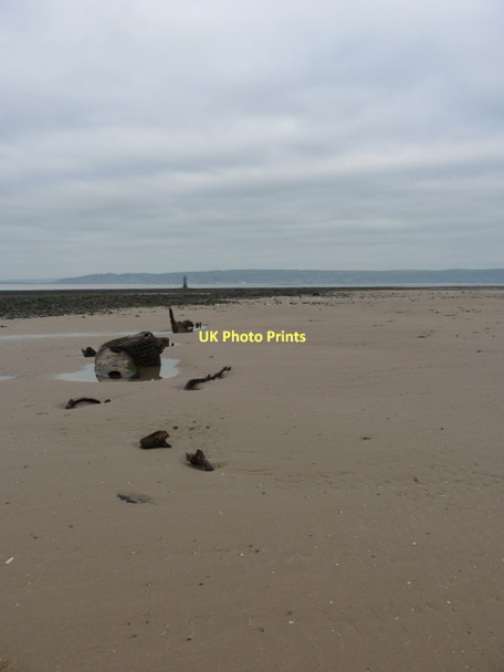 Photo 6"x4" Military debris in the sands of Whiteford Point Llanmadoc\/SS4493 c2011