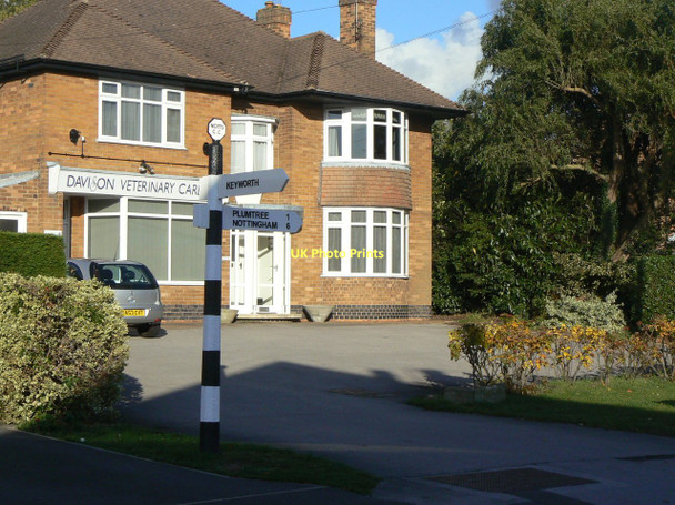 Photo 6"x4" Fingerpost at the junction of Nottingham Road and Debdale Lane Plumtree Park c2011