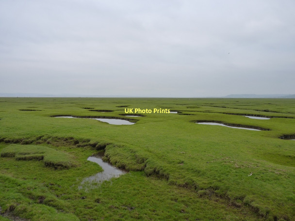 Photo 6"x4" Eastwards across Llanrhidian Marsh from the causeway Landimore c2011