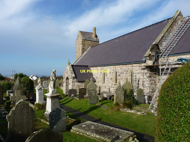 Photo 6"x4" Repair work on Rhossili church Rhossili c2011