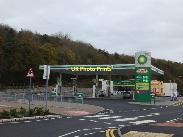 Photo 6"x4" Filling station at Michaelwood services northbound on M5 Damery c2011