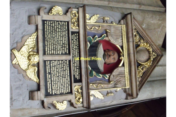 Photo 6"x4" Memorial to John Johnson, St Mary Magdalene church, Newark Newark-on-Trent c2011