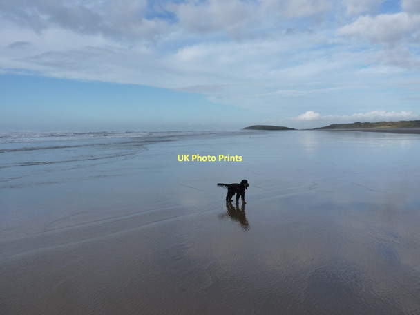 Photo 6"x4" Rhossili beach at low tide Hillend\/SS4191 c2011