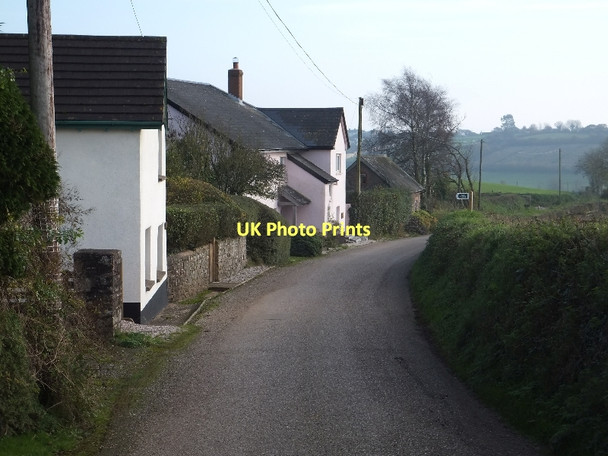 Photo 6"x4" Redhill and footpath sign for path to Hill Barton Morchard Bishop c2011