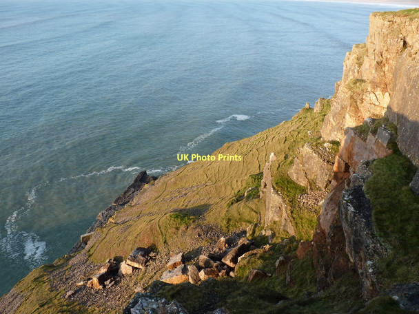 Photo 6"x4" Disused quarry and a small dock at Kitchen Corner Rhossili c2011