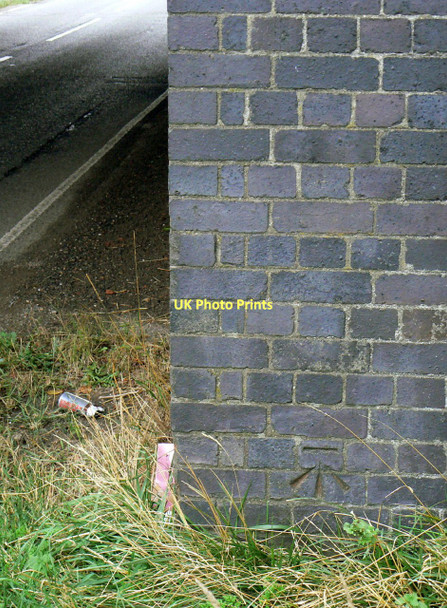 Photo 6"x4" Bench mark on Bradmore Lane bridge Plumtree c2011