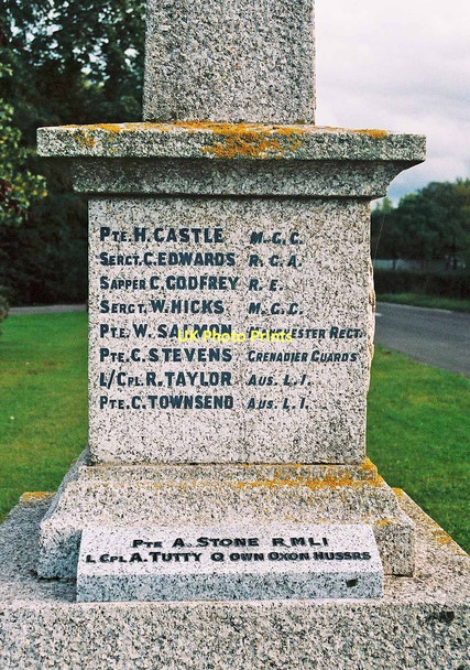 Photo 6"x4" Ducklington Parish War Memorial - inscriptions on northwest side, Standlake Road, Ducklington Witney c2011