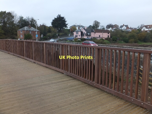Photo 6"x4" The cycleway bridge over the River Clyst and road bridge Clyst St George c2011