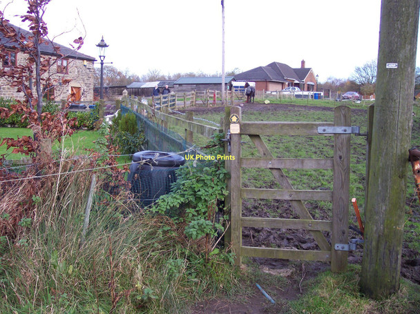 Photo 6"x4" Gate and public footpath sign at Water Works Farm Standish\/SD5610 c2011
