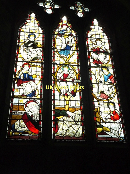 Photo 6"x4" The Jesse Tree window in St Mary's church Down St Mary c2011
