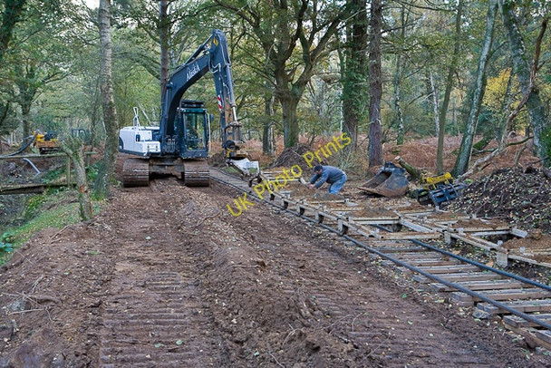 Photo 6"x4" Warwickslade Cutting: moving the railway Bank\/SU2807 c2009