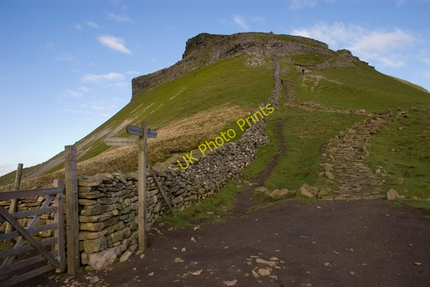 Photo 6"x4" Path junction on the ascent of Pen-y-Ghent Brackenbottom c2009