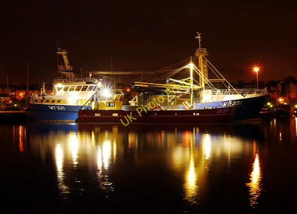 Photo 6"x4" Two mussel dredgers at Bangor Bangor\/J5081 c2009