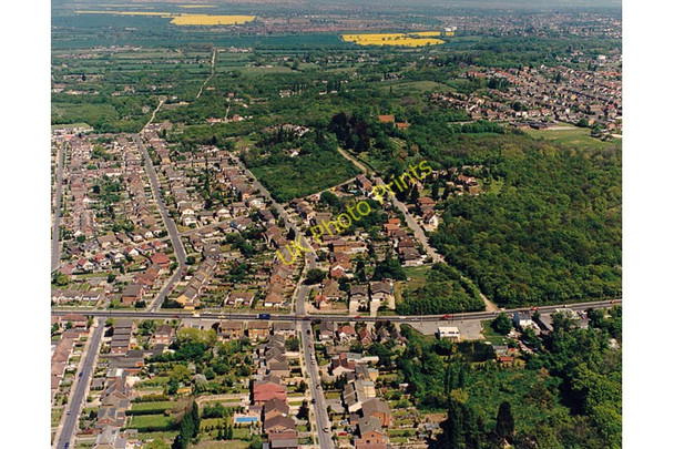 Photo 6"x4" Aerial view of the bottom of Bread-and-Cheese Hill, Benfleet Thundersley c1987