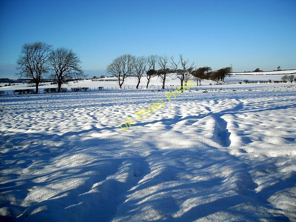 Photo 6"x4" Snowy Fields Near Lindsayfield Auldhouse c2010