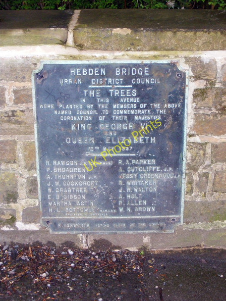Photo 6"x4" Commemorative plaque at entrance to Calder Holmes Park Hebden Bridge c2009
