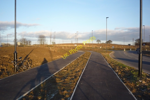 Photo 6"x4" Cycle paths and new roundabout Heslington c2010