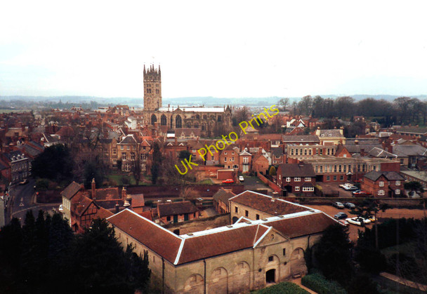 Photo 6"x4" St Mary's Church, Warwick from the castle Warwick c1986