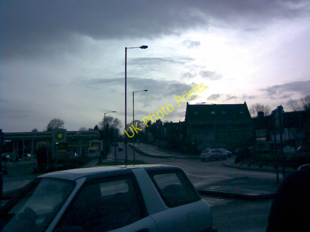 Photo 6"x4" View of Egham Hill across the roundabout Egham c2010