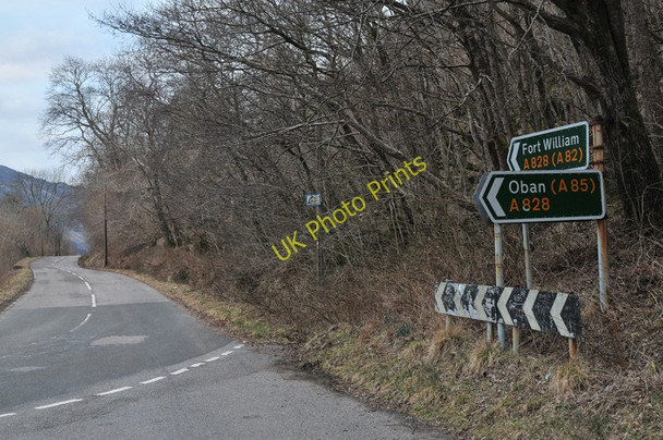 Photo 6"x4" Road signs at the junction at the head of Loch Creran Fasnacloich c2010