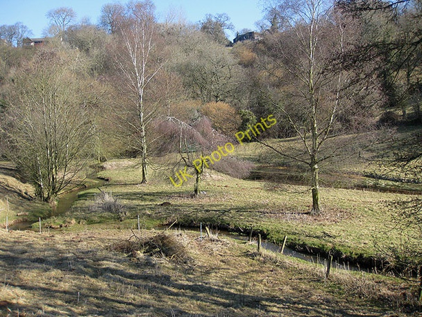 Photo 6"x4" Brook meandering through a valley Shutton c2010