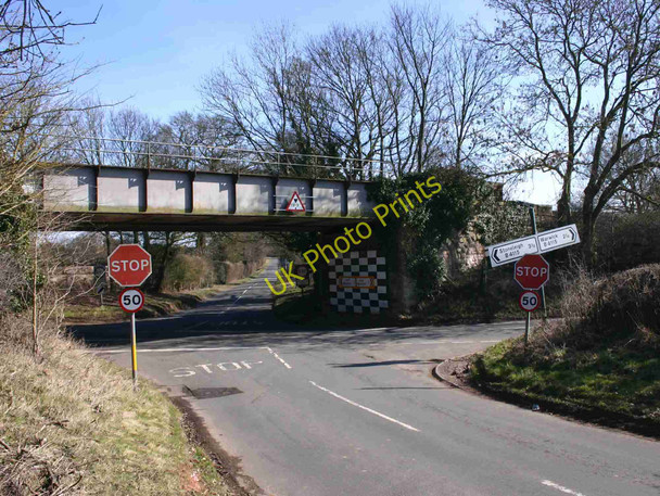 Photo 6"x4" Leek Wootton Crossroads and railway bridge Hill Wootton c2010