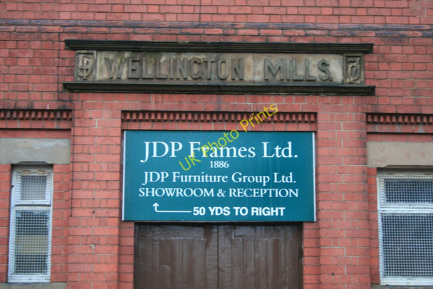 Photo 6"x4" Title stone Wellington Mills, 1907 Long Eaton c2010