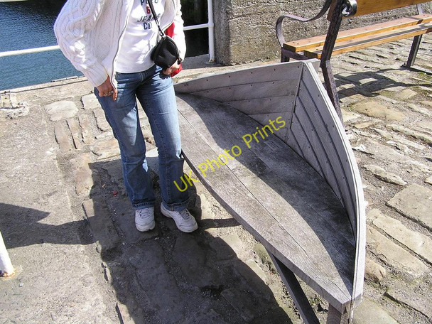 Photo 6"x4" Boat shaped bench at Small Boat Harbour Lerwick c2007