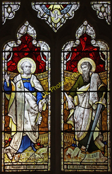 Photo 6"x4" St Peter & St Paul, Chaldon, Surrey - Window Chaldon c2010