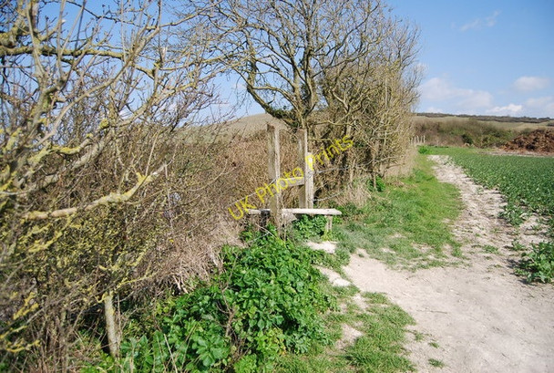 Photo 6"x4" Stile to the South Downs Way Milton Street c2010