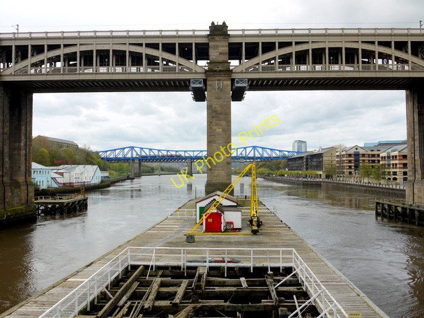 Photo 6"x4" Wooden jetty that joins the Swing Bridge to High Level Bridge Newcastle upon Tyne c2010
