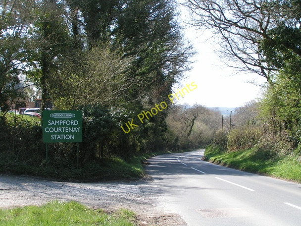 Photo 6"x4" Road to Okehampton passing Sampford Courtenay station on the preserved Dartmoor Railway Belstone Corner c2010