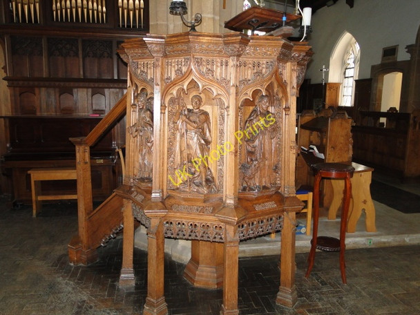 Photo 6"x4" Gaywood, St. Faith's Church, pulpit King's Lynn c2010
