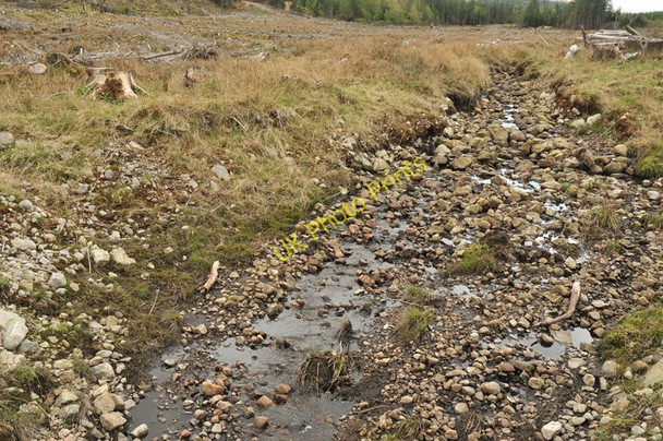 Photo 6"x4" Unnamed stream flowing through the clear-felled forest Duisky c2010
