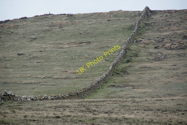 Photo 6"x4" Drystane dyke on Nikka Vord Baltasound c2010