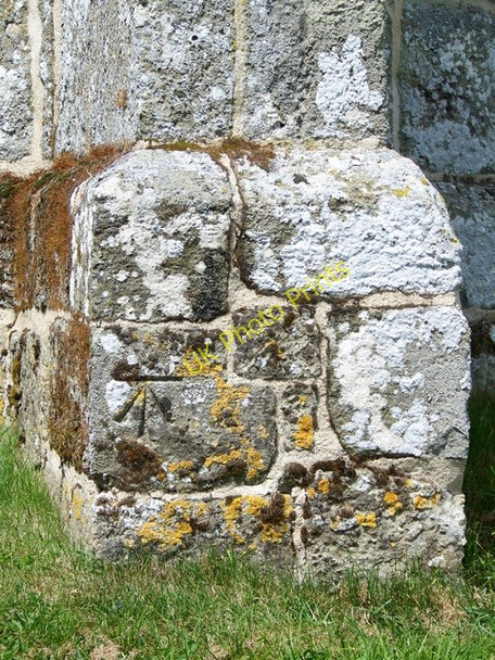 Photo 6"x4" Bench Mark, St Luke's Church West Orchard c2010