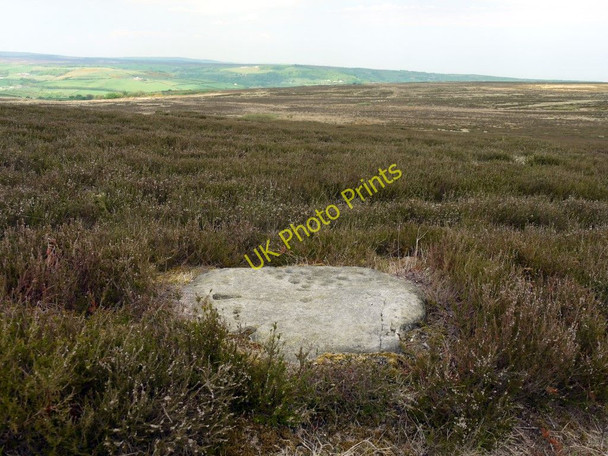 Photo 6"x4" Cup marked boulder, Brow Moor Ravenscar c2010
