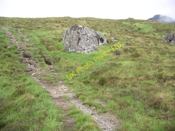 Photo 6"x4" Track and Boulder, Druim na Geid Salaich Druim na Geid Salaich c2006