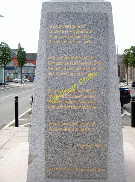 Photo 6"x4" Words of Maj. HJF Potter on the Kilkeel Troubles Memorial Kilkeel c2010