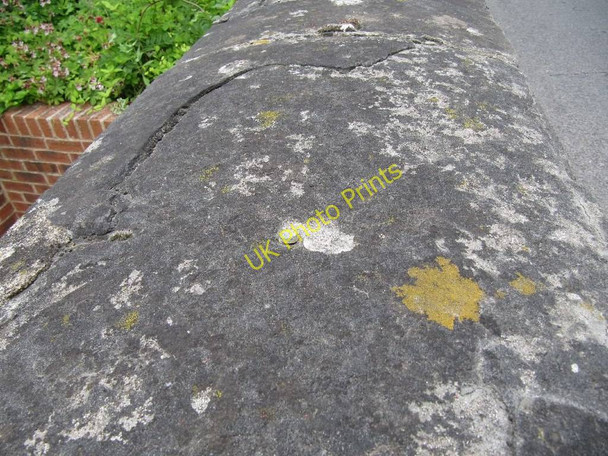 Photo 6"x4" Bench mark on the bridge Wallingford c2010