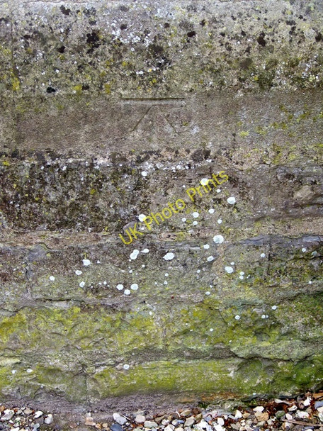 Photo 6"x4" Bench Mark, All Saints Church Langport c2010