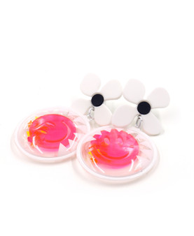 Galaxy Glow Air Pillow Earrings - Smiling Sun Spheres (003)