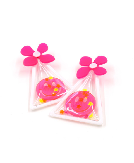 Galaxy Glow Air Pillows Earrings - Smiley Cones