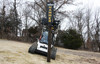 Skid Steer Post Driver Model SE40 Attachment With Power Tilt, Grapple (Added Ballast Weight Kit)