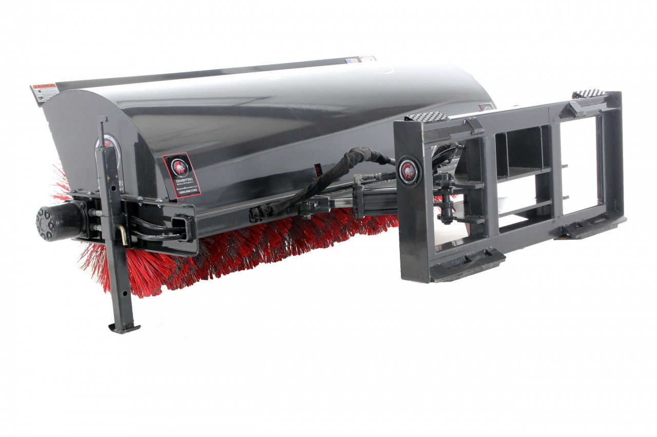 72 Skid Steer Hydraulic Rotary Angle Broom Sweeper, Standard Flow,  Bi-Directional, 22” Brush Diameter