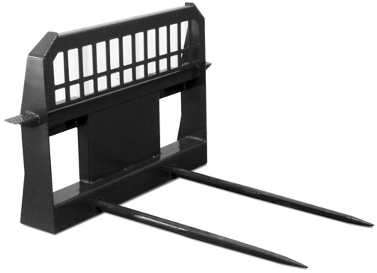 Skid Steer Bale Spear Attachment With High Back and Double Spears