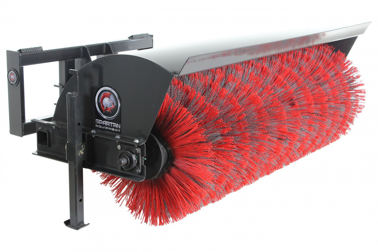 72" Wide Skid Steer Hydraulic Angle Broom Attachment With Poly Brushes Only